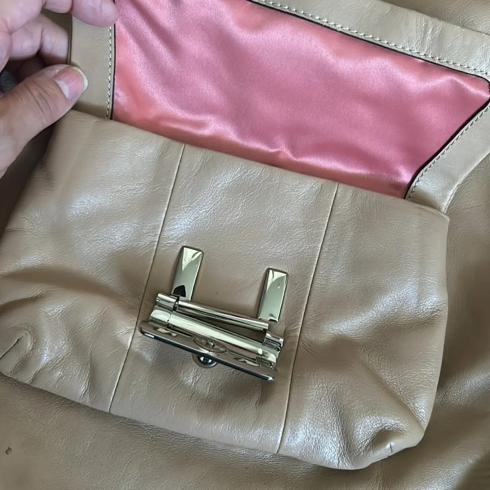 COACH Kristin Leather Crossbody Beige Convertible Shoulder Bag 14769